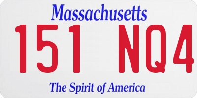 MA license plate 151NQ4