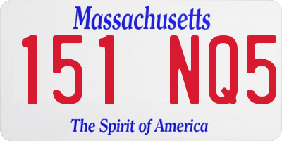 MA license plate 151NQ5