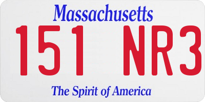 MA license plate 151NR3