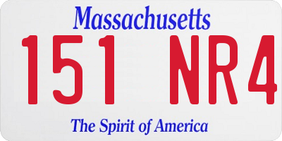 MA license plate 151NR4