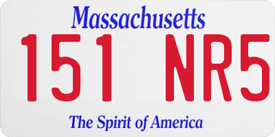 MA license plate 151NR5