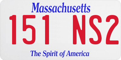 MA license plate 151NS2
