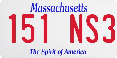 MA license plate 151NS3