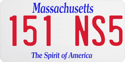 MA license plate 151NS5