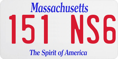 MA license plate 151NS6