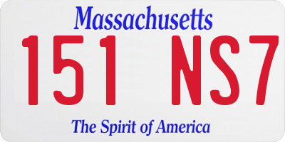 MA license plate 151NS7