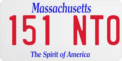 MA license plate 151NT0