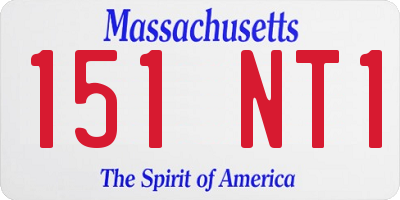 MA license plate 151NT1