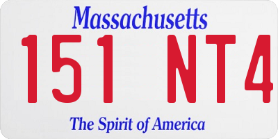 MA license plate 151NT4