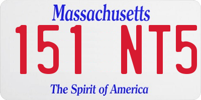 MA license plate 151NT5