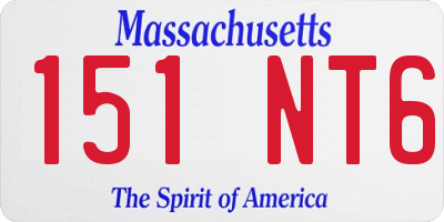 MA license plate 151NT6