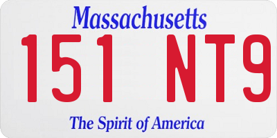 MA license plate 151NT9