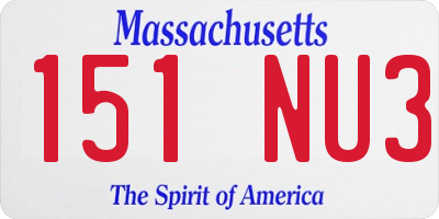 MA license plate 151NU3