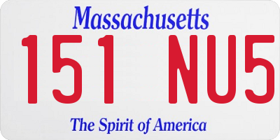 MA license plate 151NU5