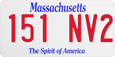 MA license plate 151NV2