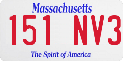 MA license plate 151NV3