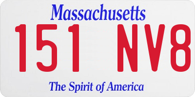 MA license plate 151NV8