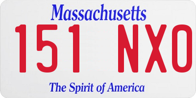 MA license plate 151NX0