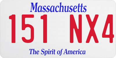 MA license plate 151NX4