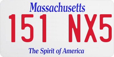 MA license plate 151NX5