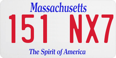 MA license plate 151NX7