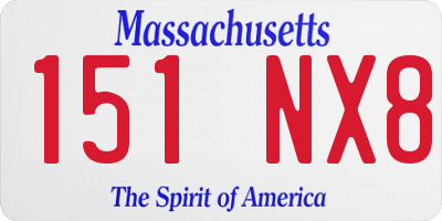 MA license plate 151NX8