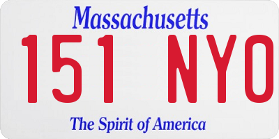 MA license plate 151NY0
