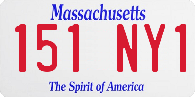 MA license plate 151NY1