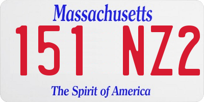 MA license plate 151NZ2