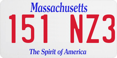 MA license plate 151NZ3