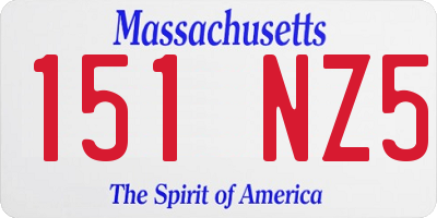 MA license plate 151NZ5