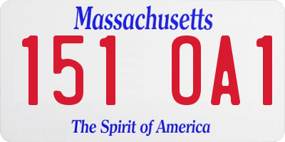 MA license plate 151OA1