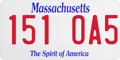 MA license plate 151OA5