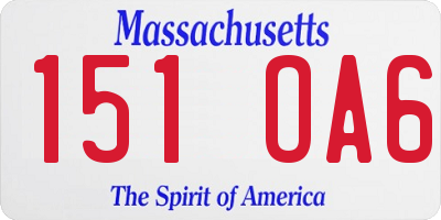 MA license plate 151OA6