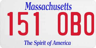 MA license plate 151OB0