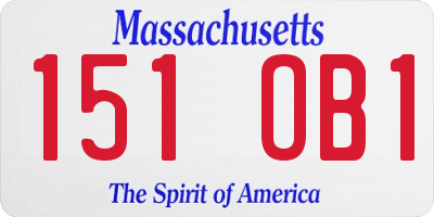 MA license plate 151OB1