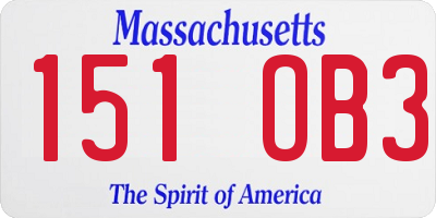 MA license plate 151OB3