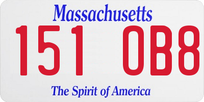 MA license plate 151OB8