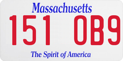 MA license plate 151OB9