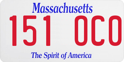 MA license plate 151OC0