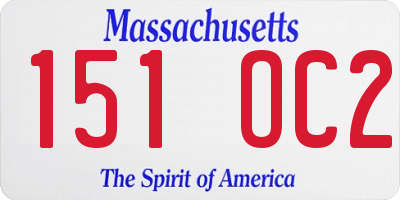MA license plate 151OC2