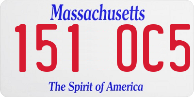 MA license plate 151OC5