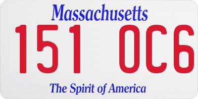 MA license plate 151OC6