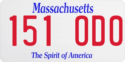 MA license plate 151OD0