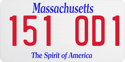 MA license plate 151OD1
