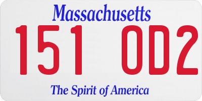 MA license plate 151OD2