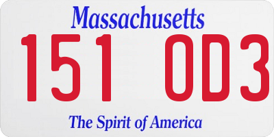 MA license plate 151OD3