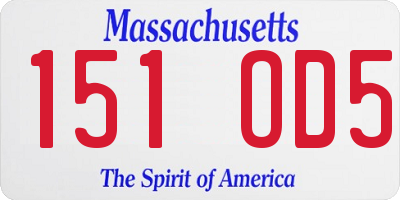 MA license plate 151OD5