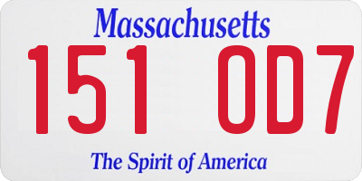 MA license plate 151OD7