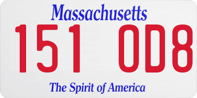 MA license plate 151OD8